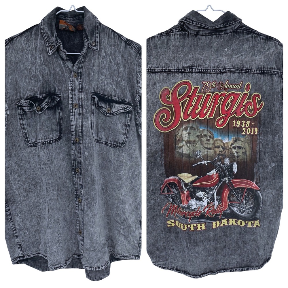 Vance Biker Wear Sturgis Motorcycle Rally South Dakota Sleeveless Shirt‎ Large